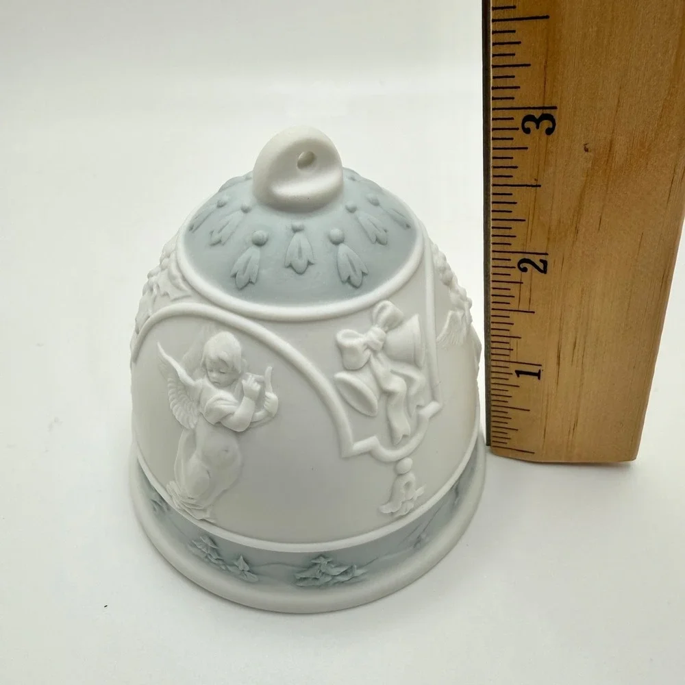 Vintage LLADRO 1994 Porcelain Bell Ornament White Angels Holiday‎ Spain Box
